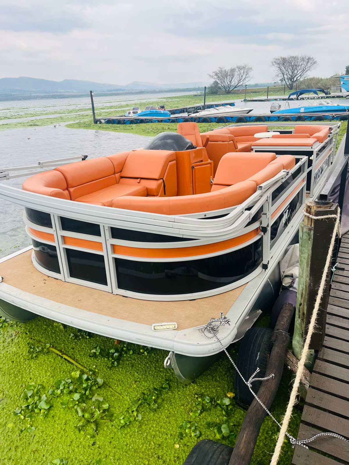 Spacious pontoon deck